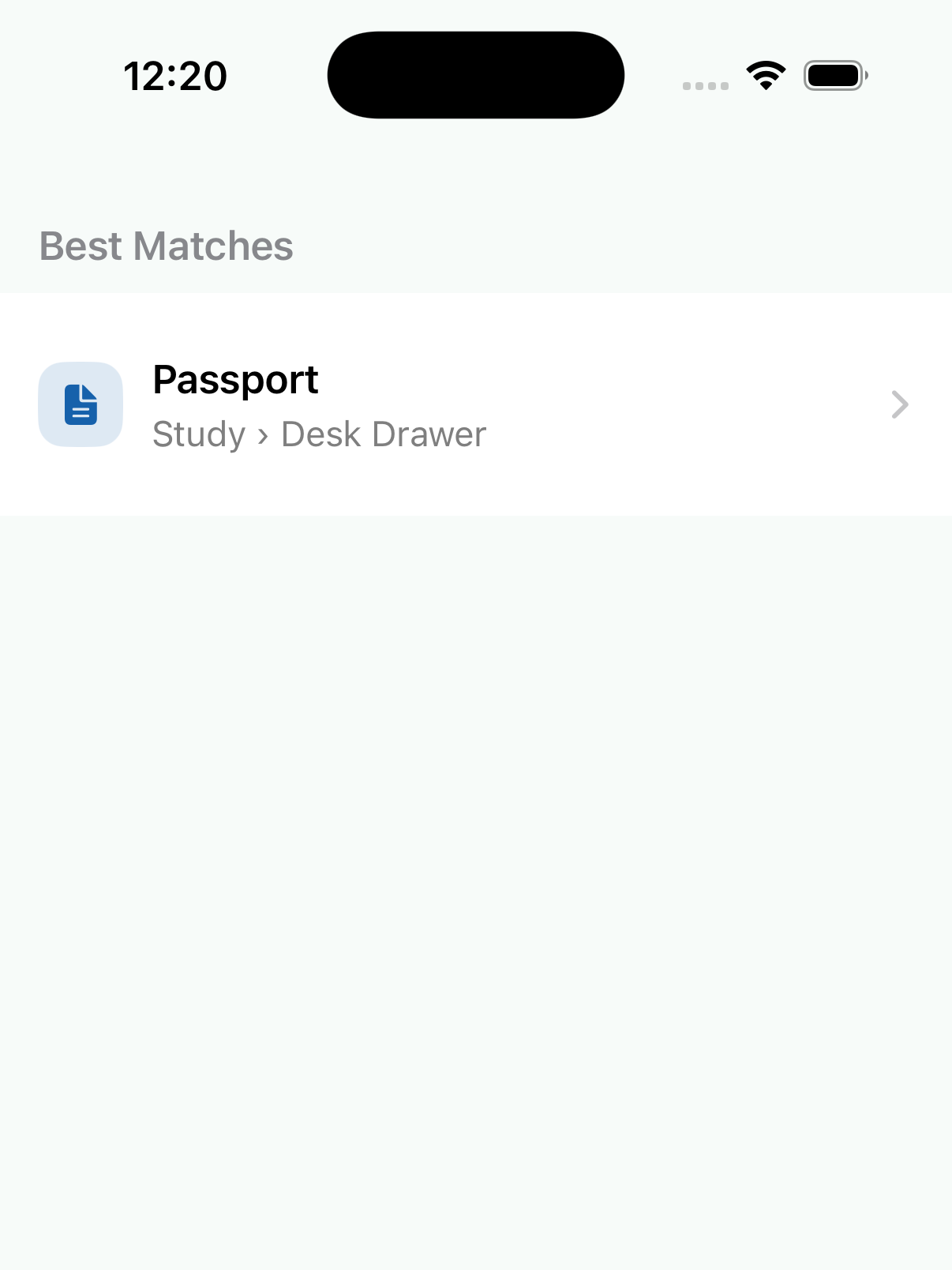 StowFind search results for Passport showing Study › Desk Drawer