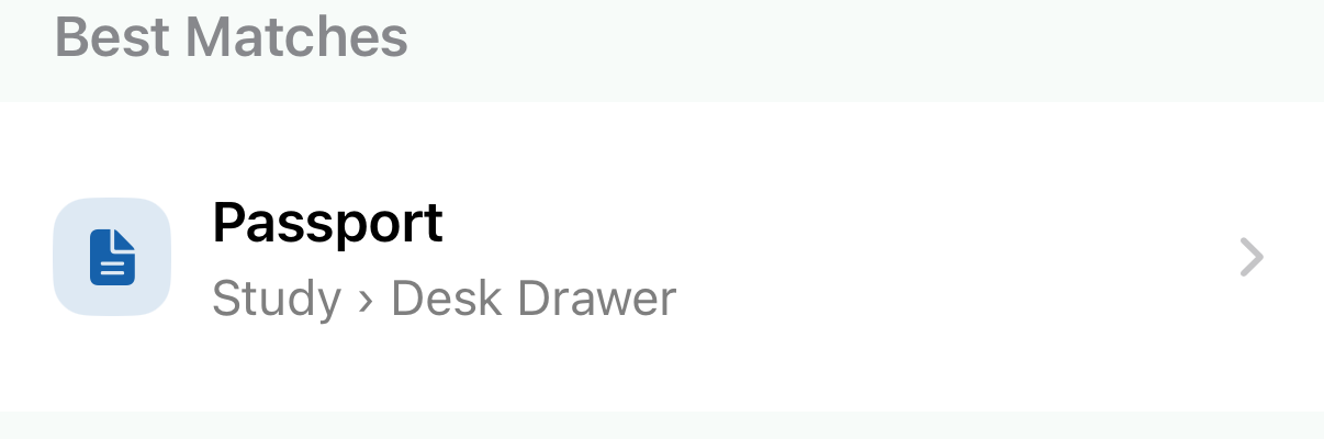 StowFind search results for Passport showing Study › Desk Drawer